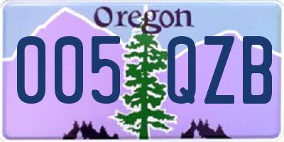 OR license plate 005QZB