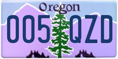 OR license plate 005QZD