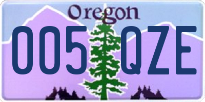 OR license plate 005QZE