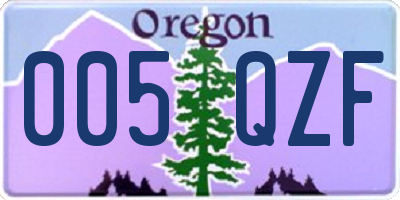 OR license plate 005QZF