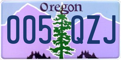 OR license plate 005QZJ