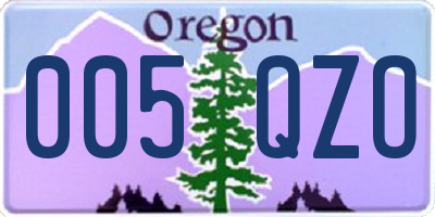 OR license plate 005QZO