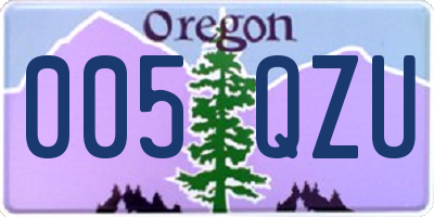 OR license plate 005QZU