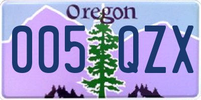 OR license plate 005QZX