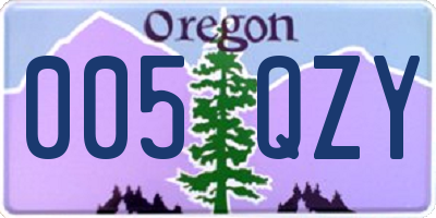 OR license plate 005QZY