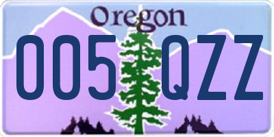 OR license plate 005QZZ