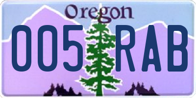 OR license plate 005RAB