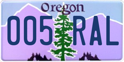 OR license plate 005RAL