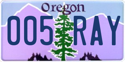 OR license plate 005RAY