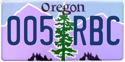 OR license plate 005RBC
