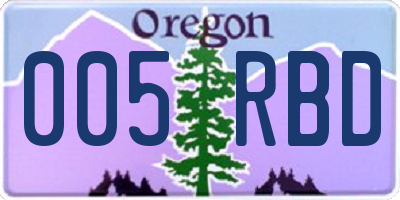 OR license plate 005RBD