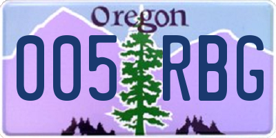 OR license plate 005RBG