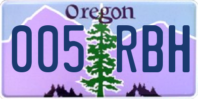 OR license plate 005RBH