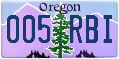 OR license plate 005RBI