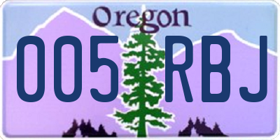 OR license plate 005RBJ