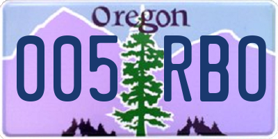 OR license plate 005RBO