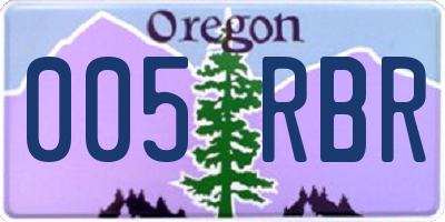 OR license plate 005RBR