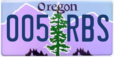 OR license plate 005RBS