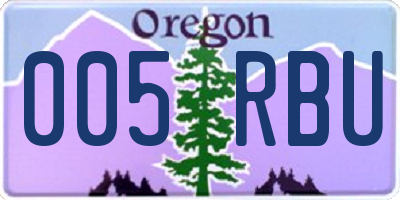 OR license plate 005RBU