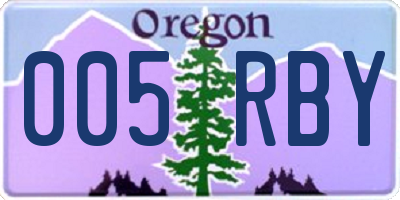 OR license plate 005RBY