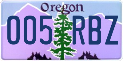 OR license plate 005RBZ