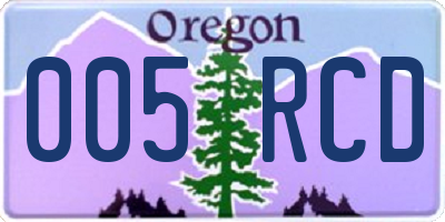 OR license plate 005RCD