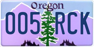 OR license plate 005RCK