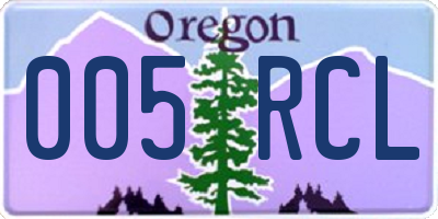 OR license plate 005RCL