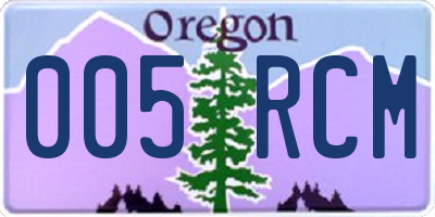 OR license plate 005RCM