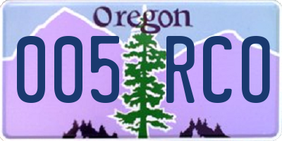 OR license plate 005RCO