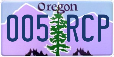 OR license plate 005RCP
