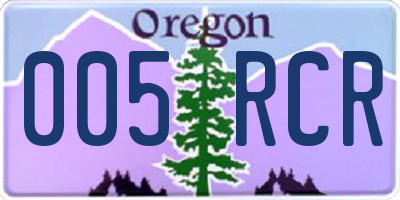 OR license plate 005RCR