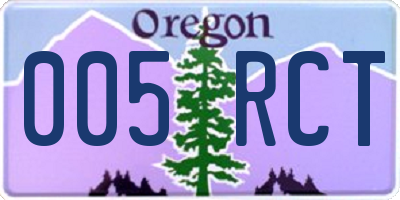 OR license plate 005RCT