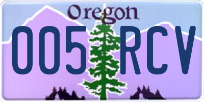 OR license plate 005RCV