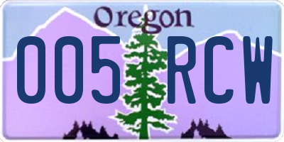 OR license plate 005RCW