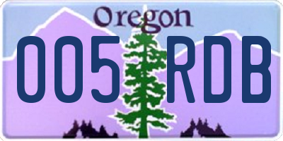OR license plate 005RDB