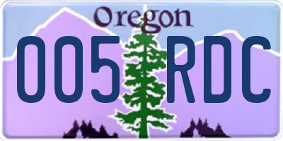 OR license plate 005RDC