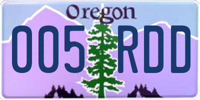 OR license plate 005RDD