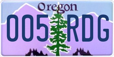 OR license plate 005RDG