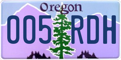OR license plate 005RDH