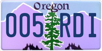 OR license plate 005RDI