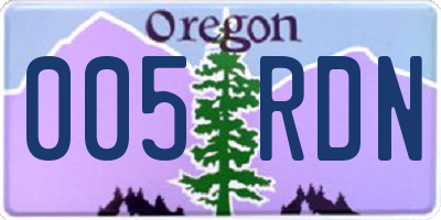 OR license plate 005RDN