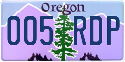 OR license plate 005RDP