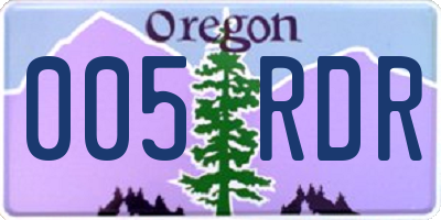 OR license plate 005RDR