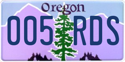 OR license plate 005RDS