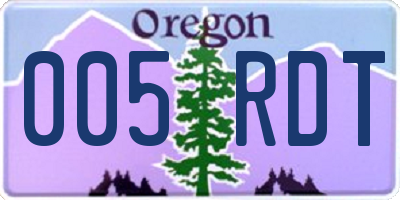OR license plate 005RDT