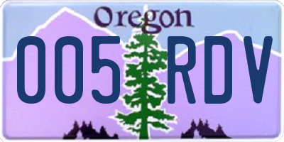OR license plate 005RDV