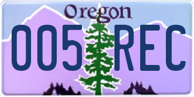 OR license plate 005REC