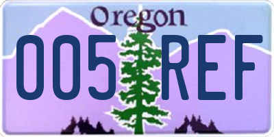 OR license plate 005REF
