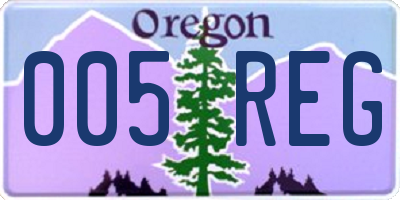 OR license plate 005REG